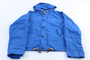 Polo Ralph Lauren Embroidered Logo Blue Hooded Jacket - ThriftedThreads.com