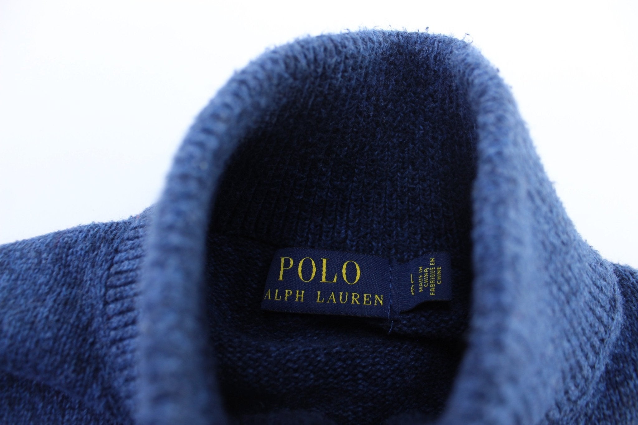 Polo Ralph Lauren Embroidered Logo Blue Pullover Sweater - ThriftedThreads.com