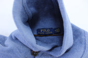 Polo Ralph Lauren Embroidered Logo Blue Pullover Sweater - ThriftedThreads.com