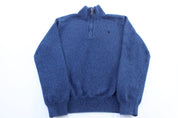 Polo Ralph Lauren Embroidered Logo Blue Pullover Sweater - ThriftedThreads.com