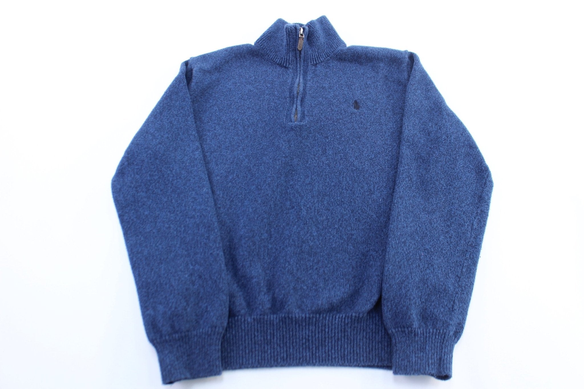 Polo Ralph Lauren Embroidered Logo Blue Pullover Sweater - ThriftedThreads.com