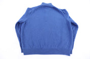 Polo Ralph Lauren Embroidered Logo Blue Quarter Zip Pullover - Sweater - Thrifted Threads