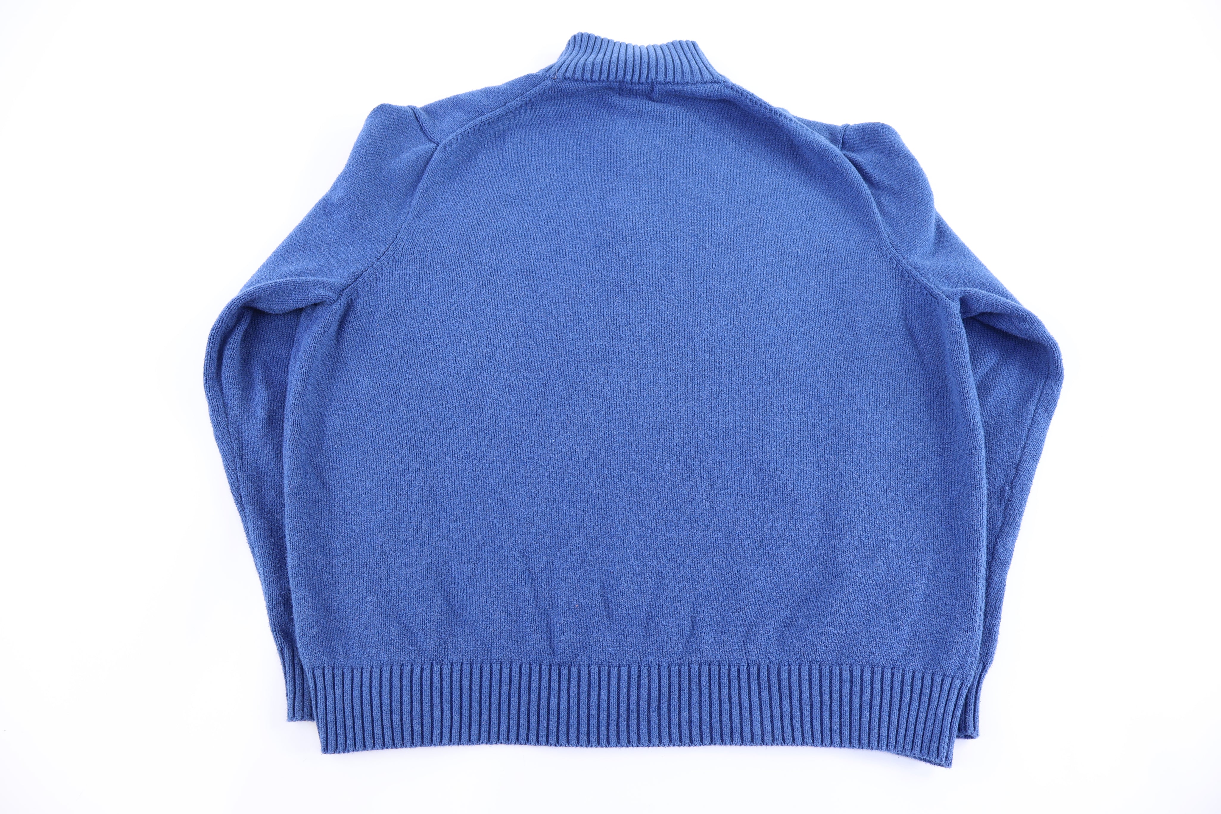 Polo Ralph Lauren Embroidered Logo Blue Quarter Zip Pullover - Sweater - Thrifted Threads