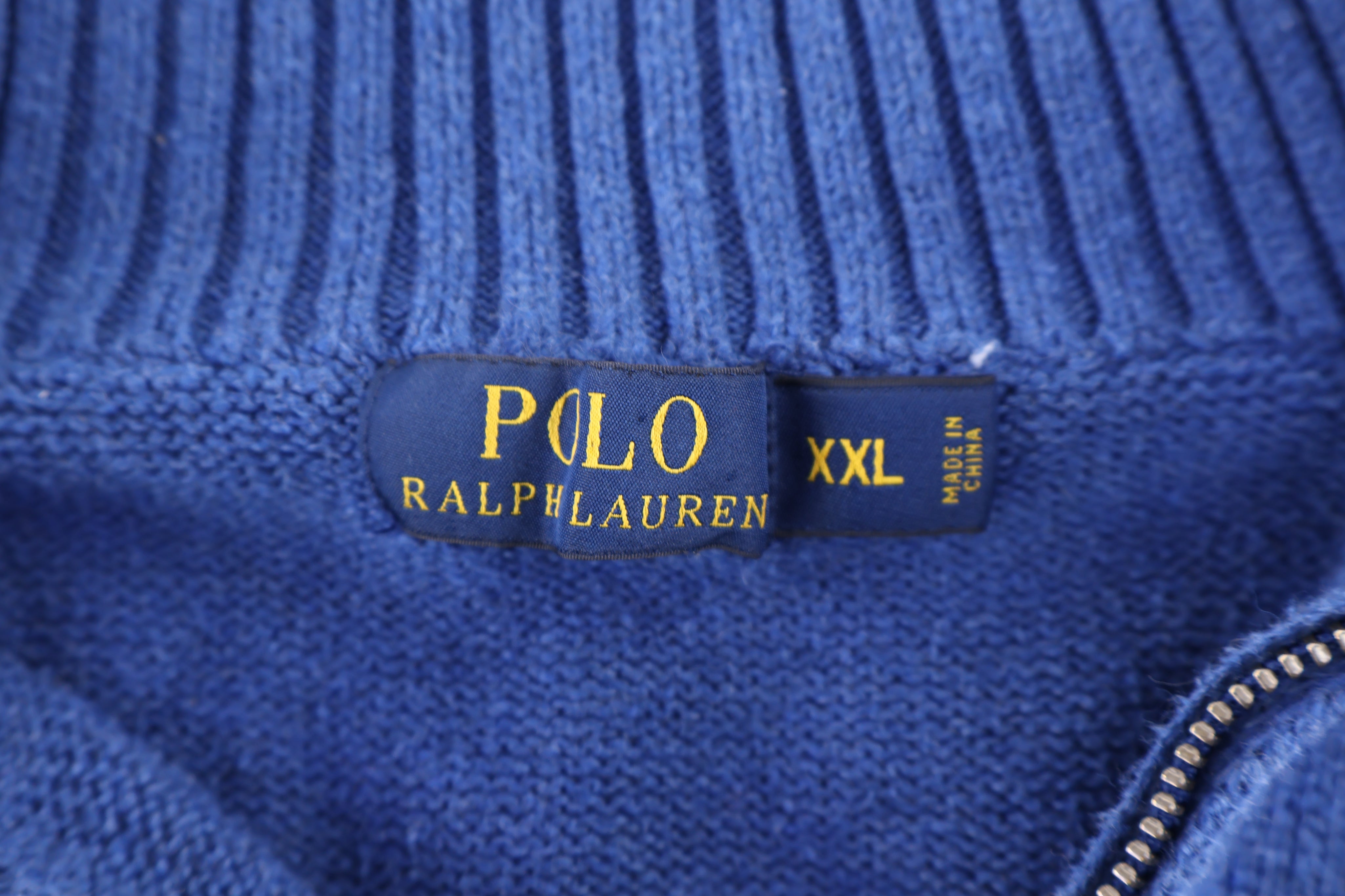 Polo Ralph Lauren Embroidered Logo Blue Quarter Zip Pullover - Sweater - Thrifted Threads