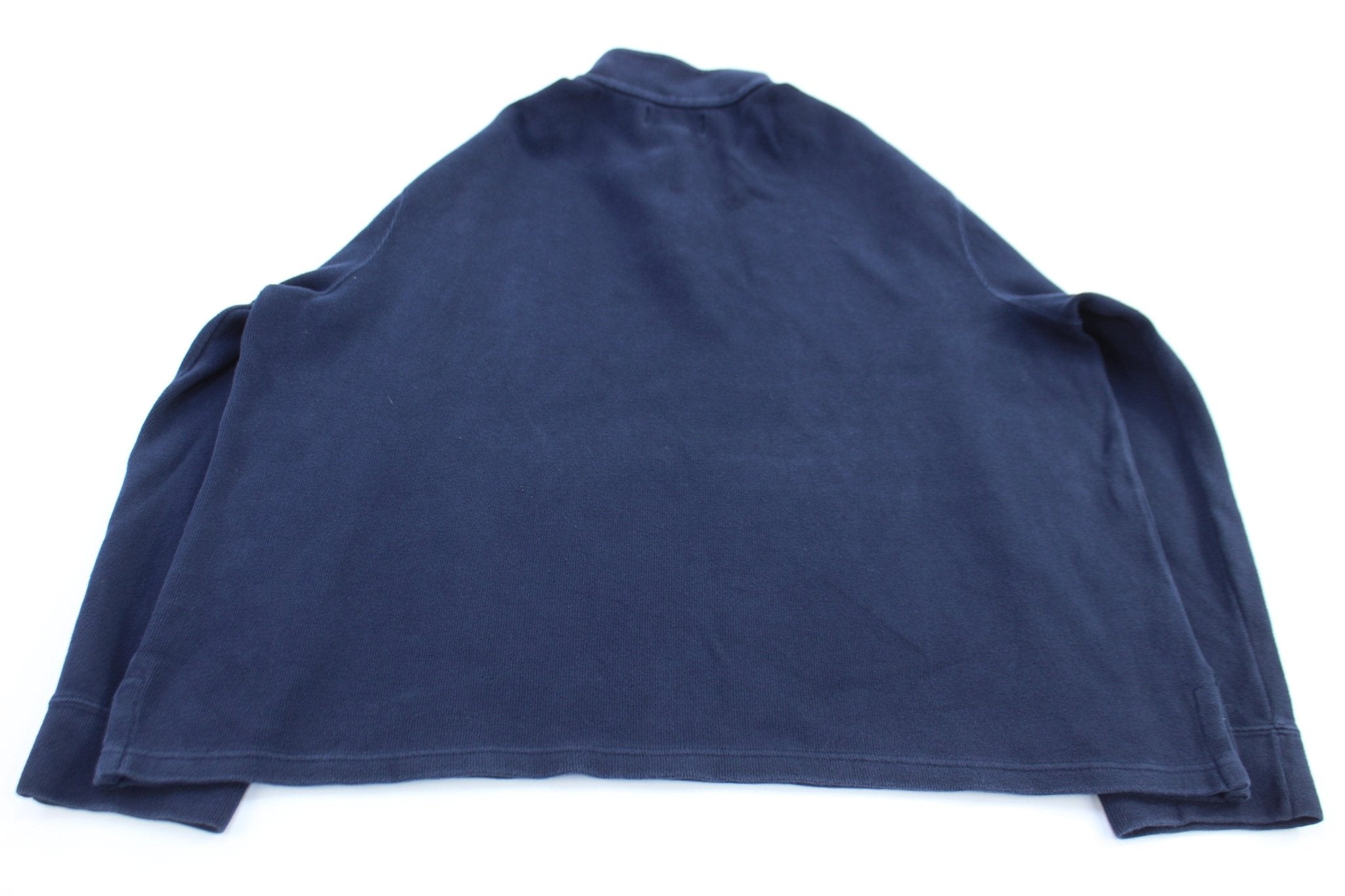 Polo Ralph Lauren Embroidered Logo Blue Quarter Zip Sweater - ThriftedThreads.com