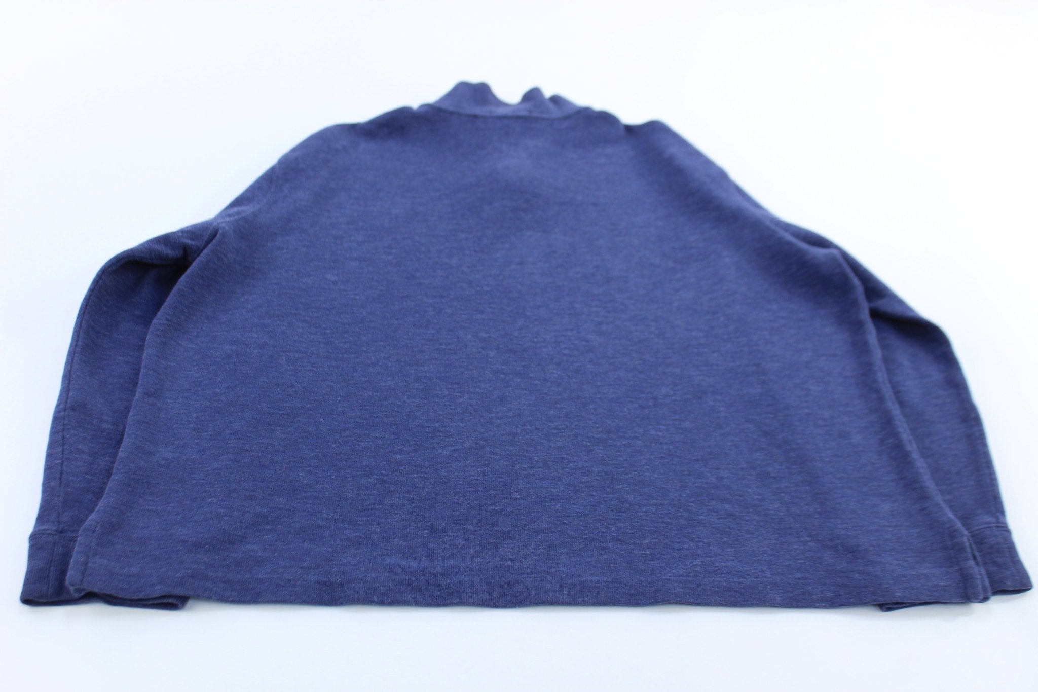 Polo Ralph Lauren Embroidered Logo Blue Quarter Zip Sweater - ThriftedThreads.com