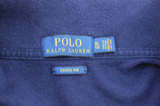 Polo Ralph Lauren Embroidered Logo Blue Quarter Zip Sweater - ThriftedThreads.com