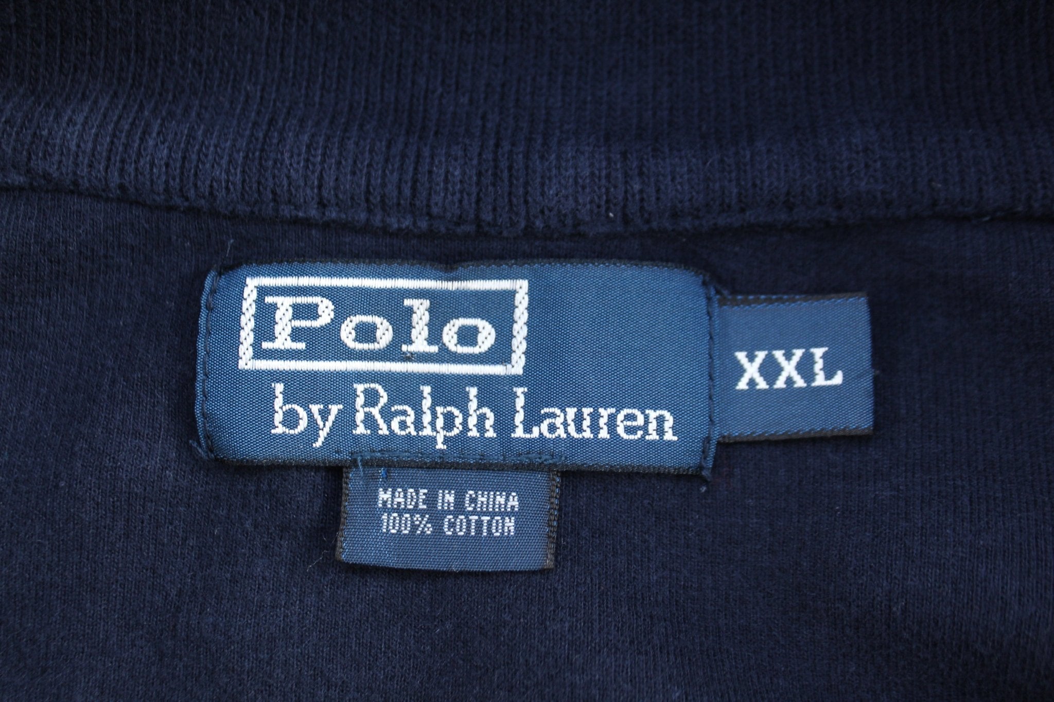 Polo Ralph Lauren Embroidered Logo Blue Quarter Zip Sweater - ThriftedThreads.com