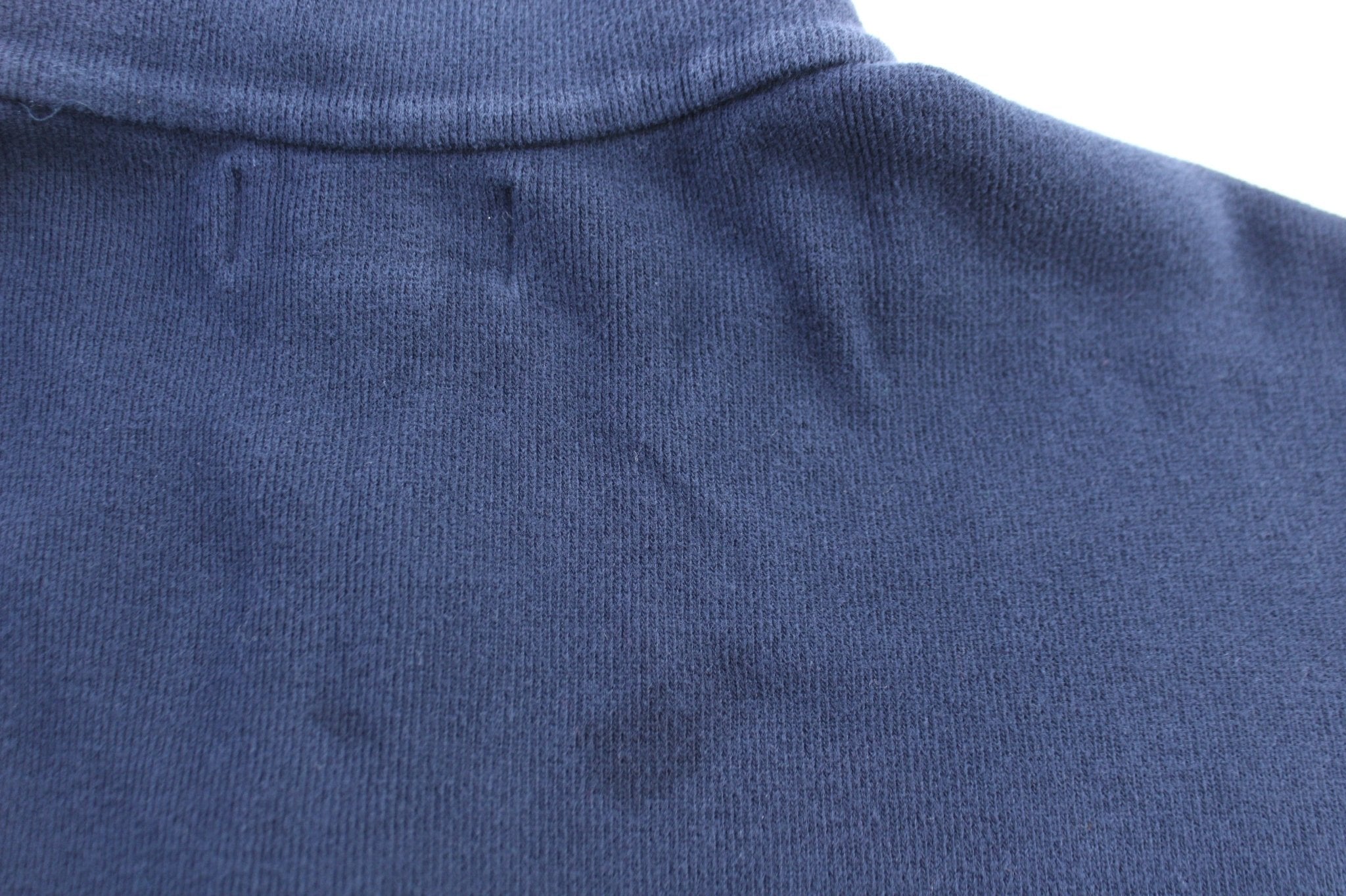 Polo Ralph Lauren Embroidered Logo Blue Quarter Zip Sweater - ThriftedThreads.com