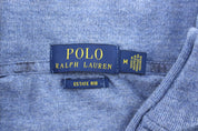 Polo Ralph Lauren Embroidered Logo Blue Quarter Zip Sweater - ThriftedThreads.com