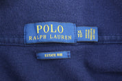 Polo Ralph Lauren Embroidered Logo Blue Quarter Zip Sweater - ThriftedThreads.com