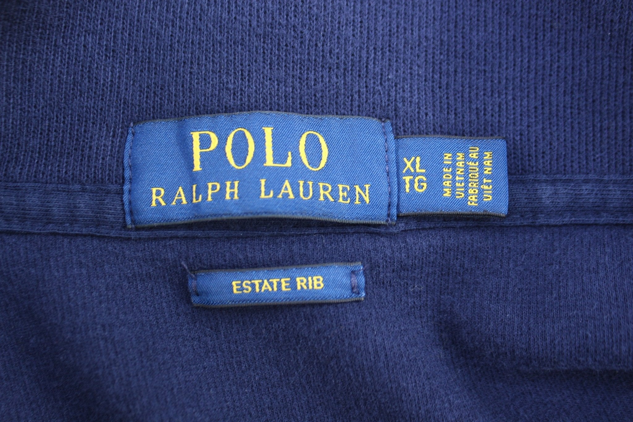 Polo Ralph Lauren Embroidered Logo Blue Quarter Zip Sweater - ThriftedThreads.com