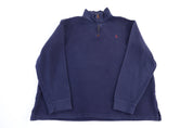 Polo Ralph Lauren Embroidered Logo Blue Quarter Zip Sweater - Sweater - Thrifted Threads