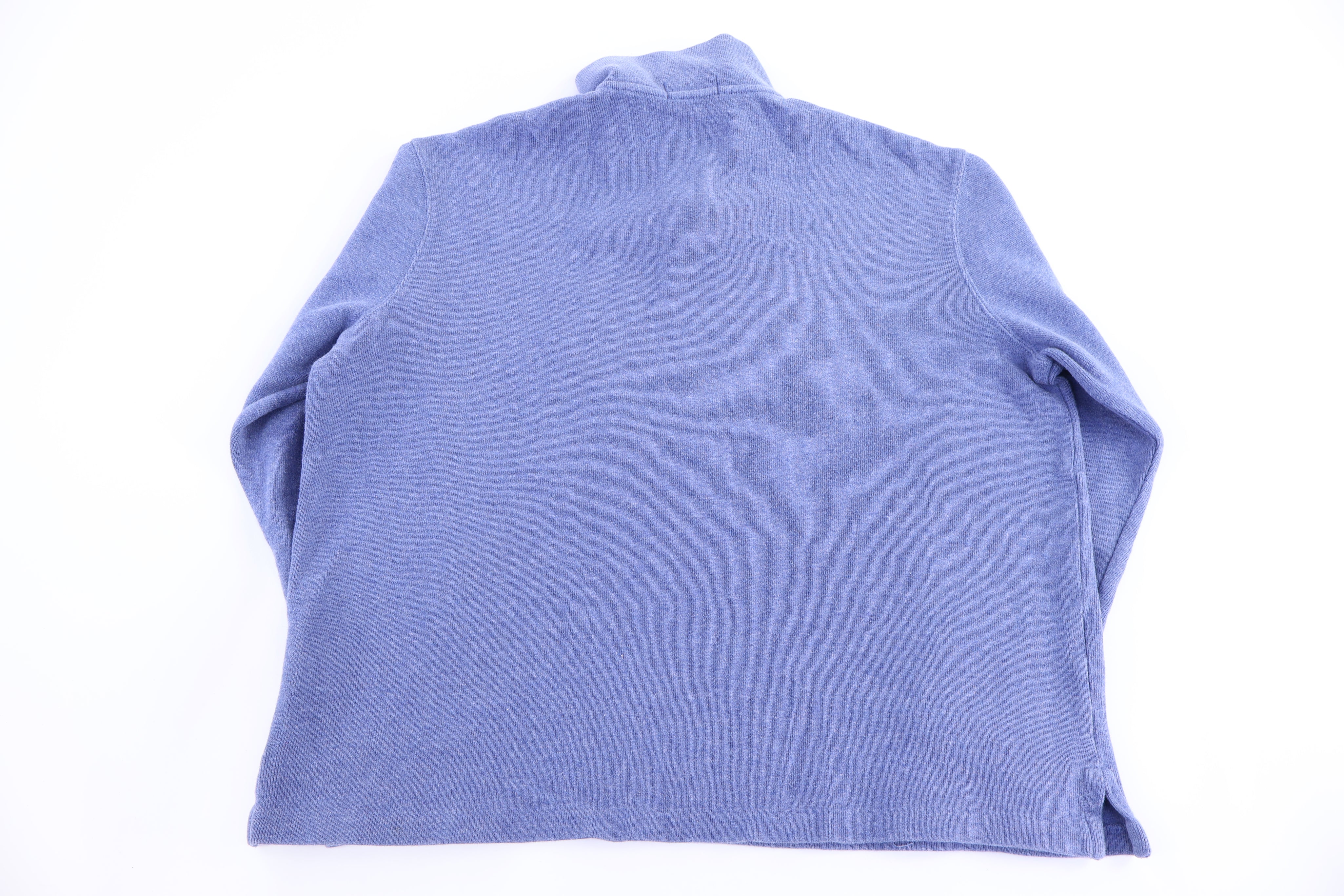 Polo Ralph Lauren Embroidered Logo Blue Quarter Zip Sweater - Sweater - Thrifted Threads