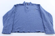 Polo Ralph Lauren Embroidered Logo Blue Quarter Zip Sweater - Sweater - Thrifted Threads
