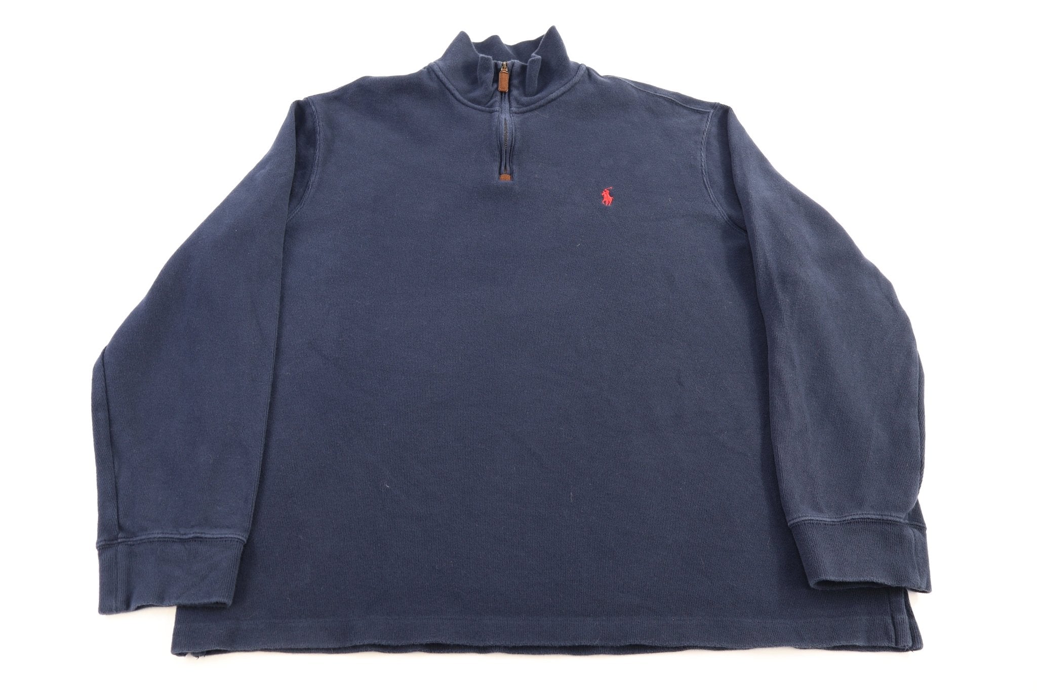 Polo Ralph Lauren Embroidered Logo Blue Quarter Zip Sweater - Sweater - Thrifted Threads