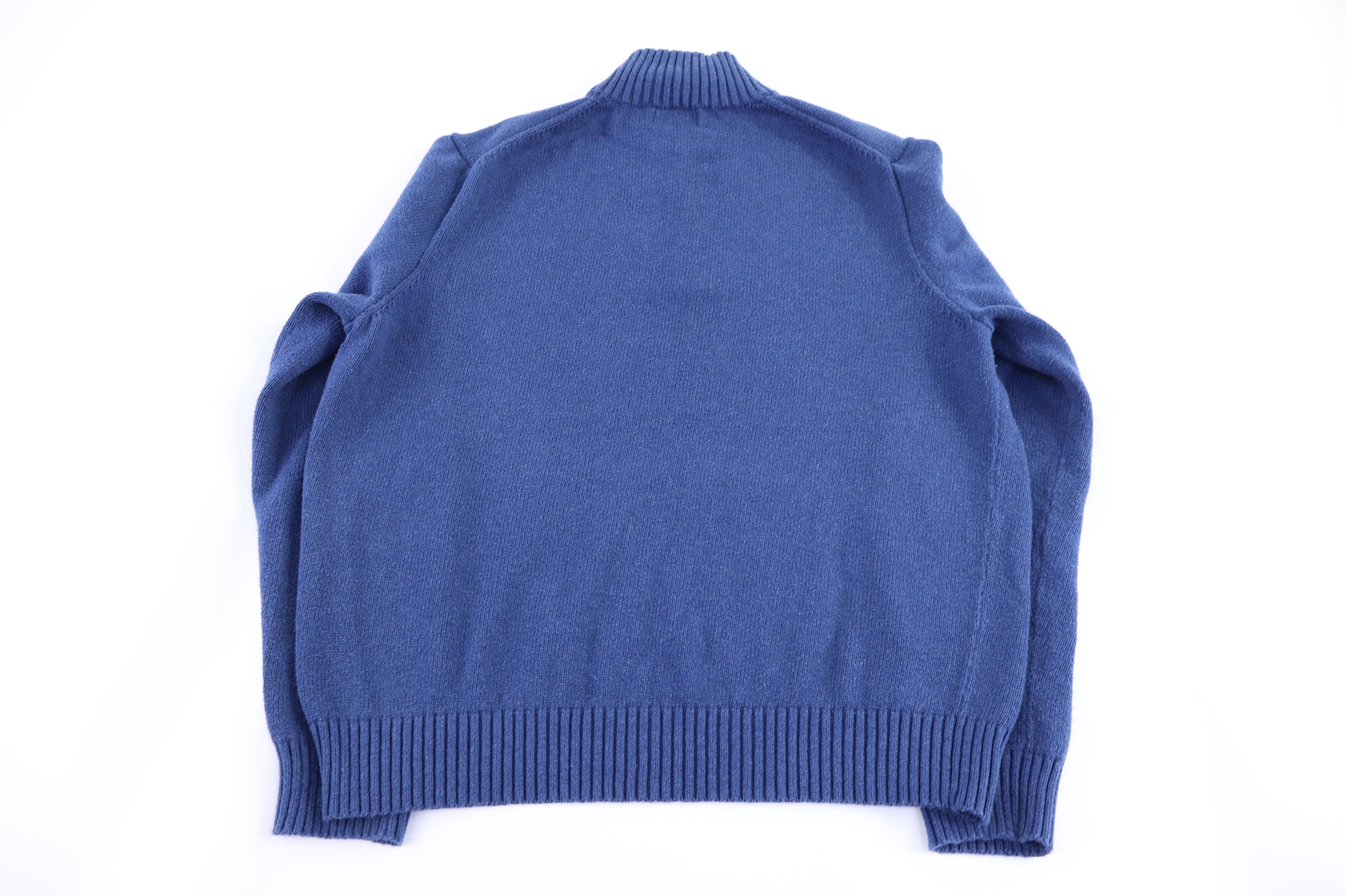 Polo Ralph Lauren Embroidered Logo Blue Quarter Zip Sweater - Sweater - Thrifted Threads