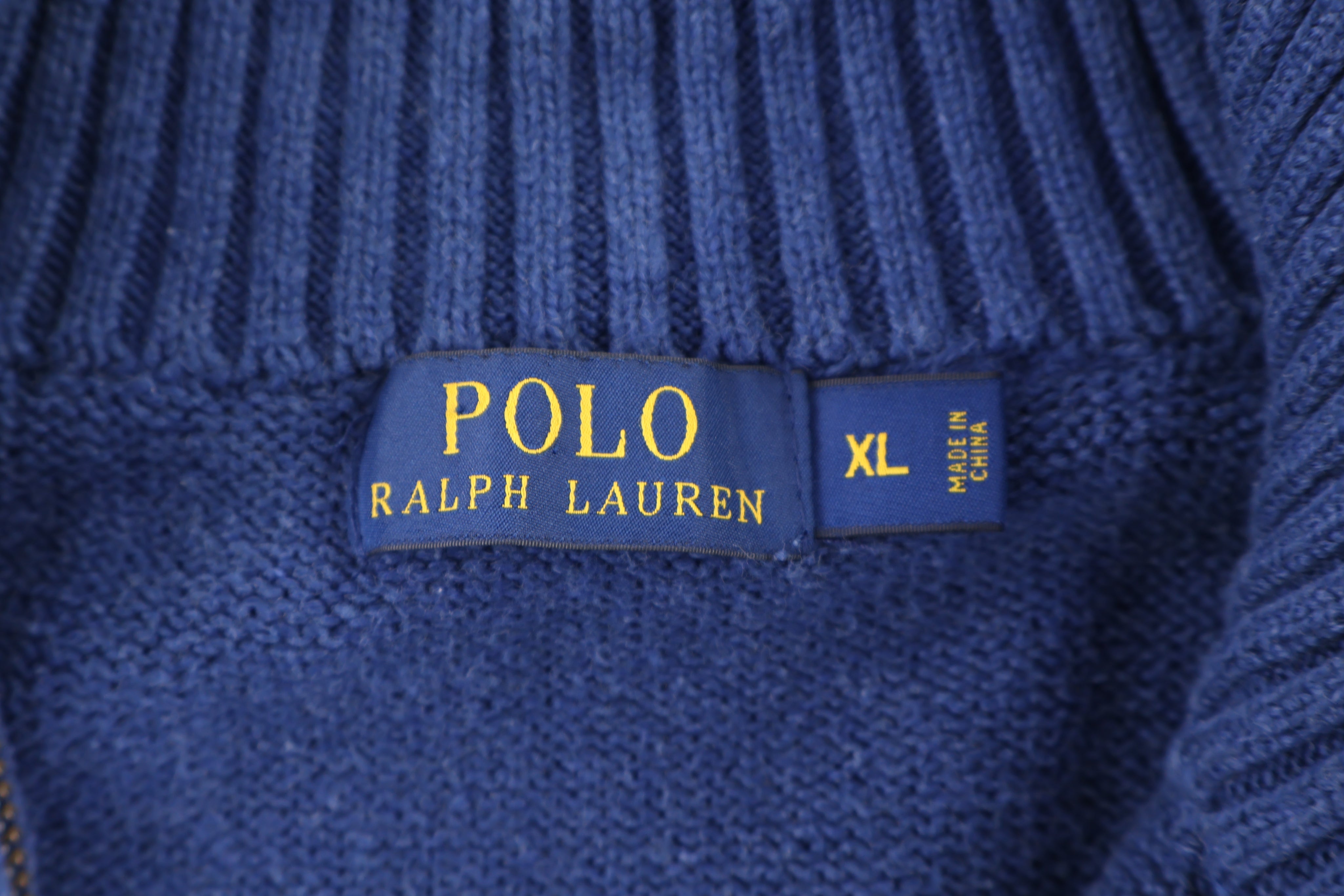 Polo Ralph Lauren Embroidered Logo Blue Quarter Zip Sweater - Sweater - Thrifted Threads