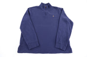 Polo Ralph Lauren Embroidered logo Blue Quarter Zip Sweater - Sweater - Thrifted Threads