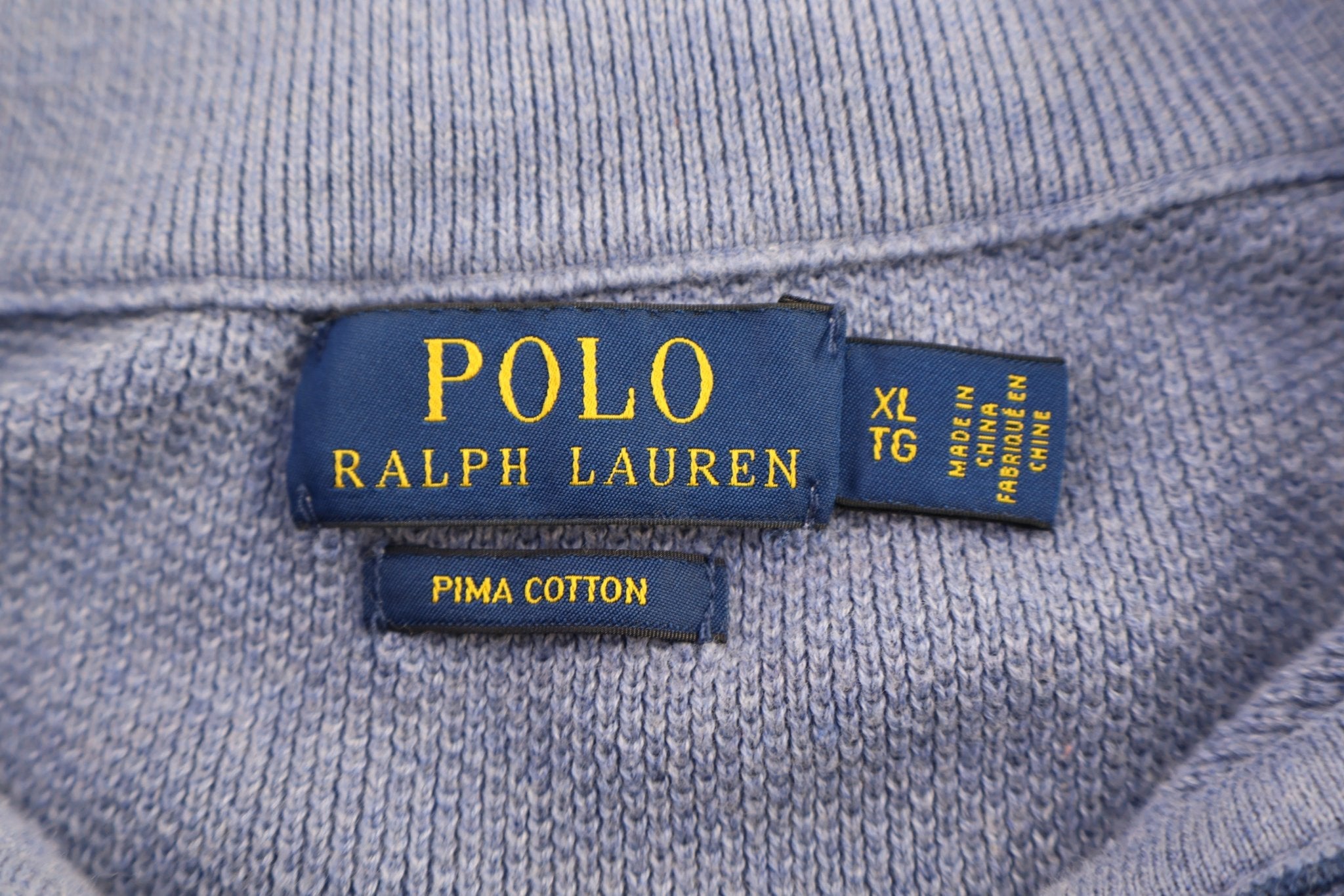 Polo Ralph Lauren Embroidered Logo Blue Quarter Zip Sweater - Sweater - Thrifted Threads