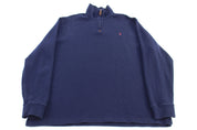 Polo Ralph Lauren Embroidered Logo Blue Quarter Zip Sweater - Sweater - Thrifted Threads