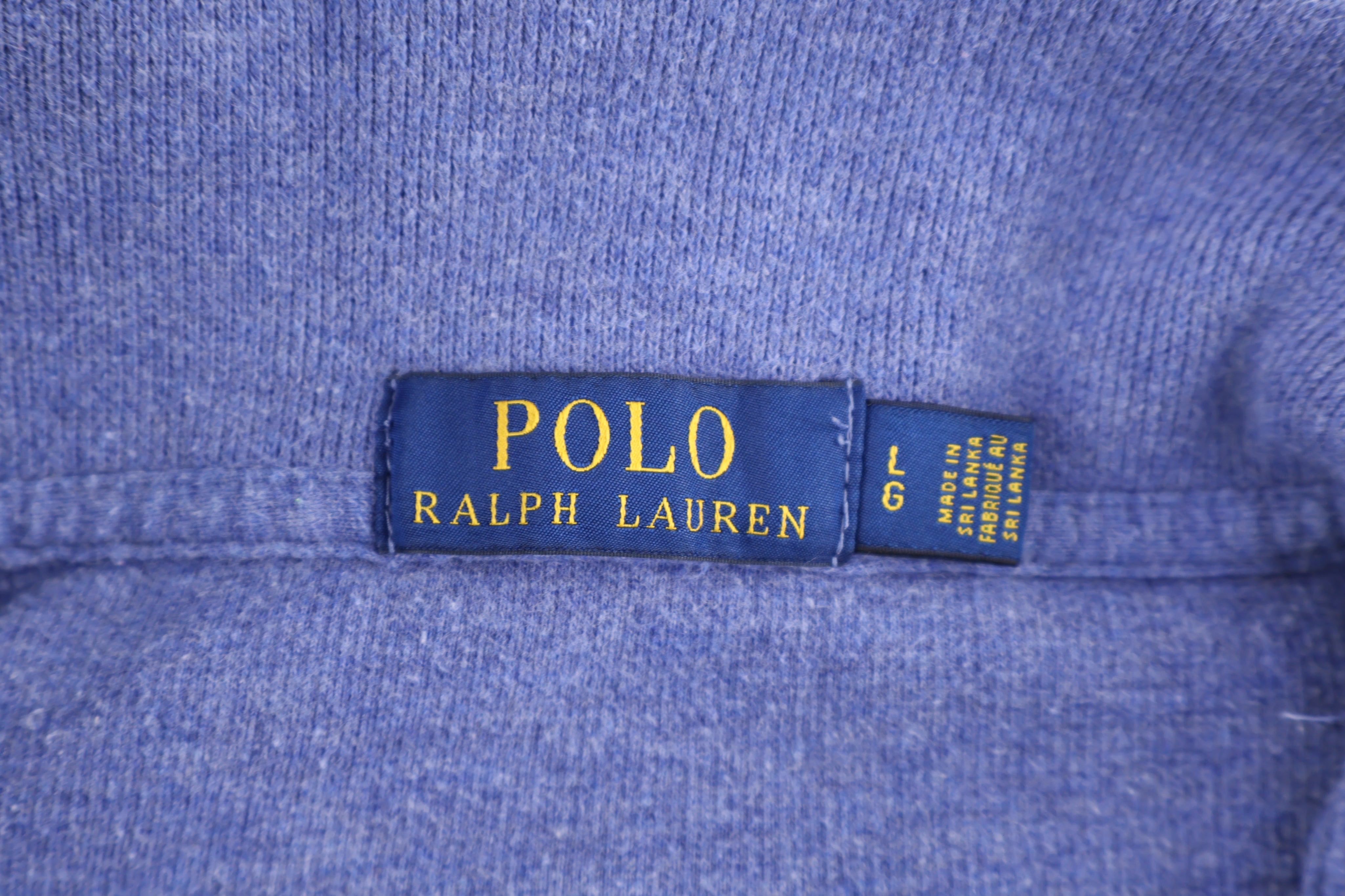 Polo Ralph Lauren Embroidered Logo Blue Quarter Zip Sweater - Sweater - Thrifted Threads