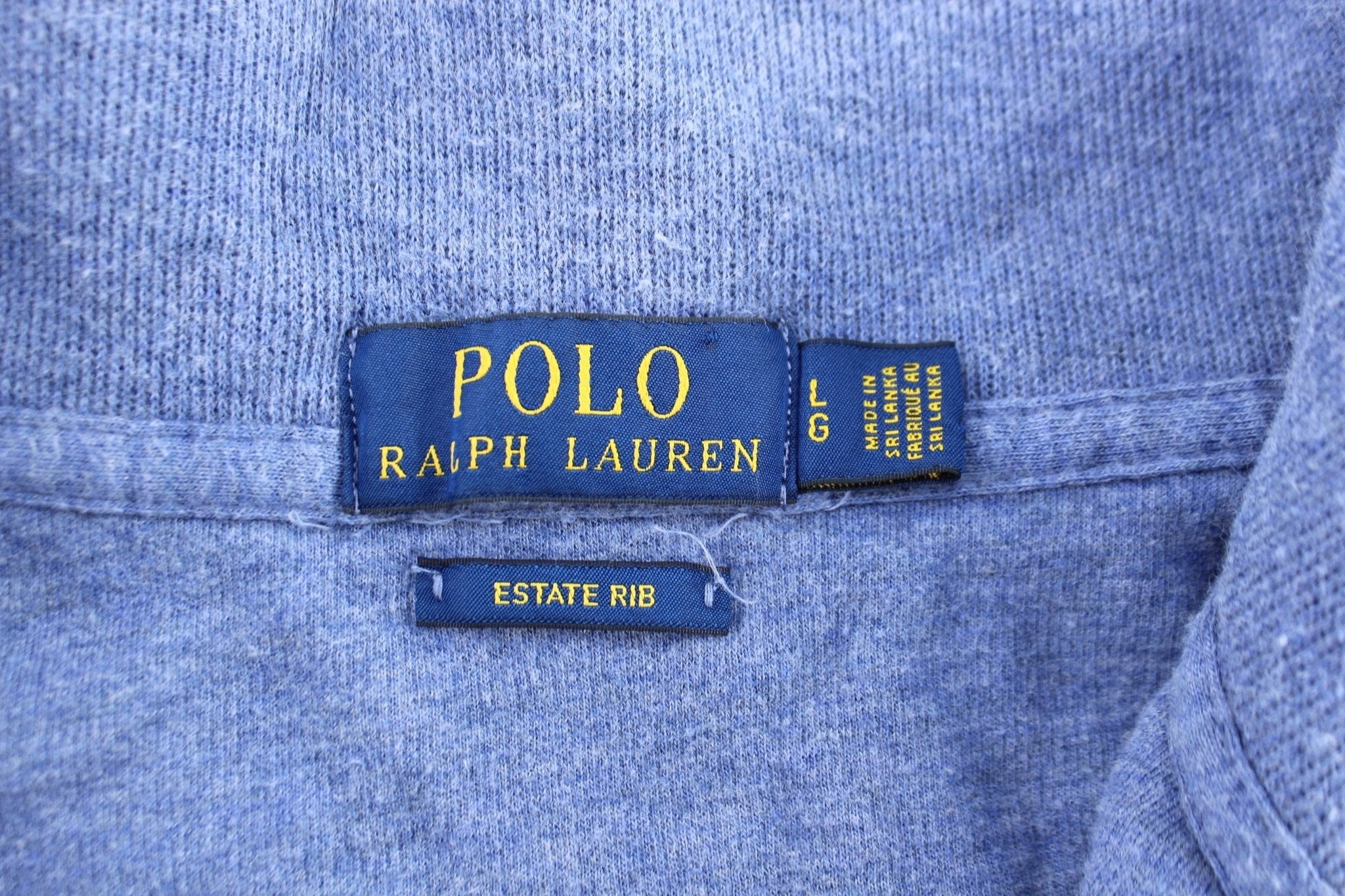Polo Ralph Lauren Embroidered Logo Blue Quarter Zip Sweater - Sweater - Thrifted Threads