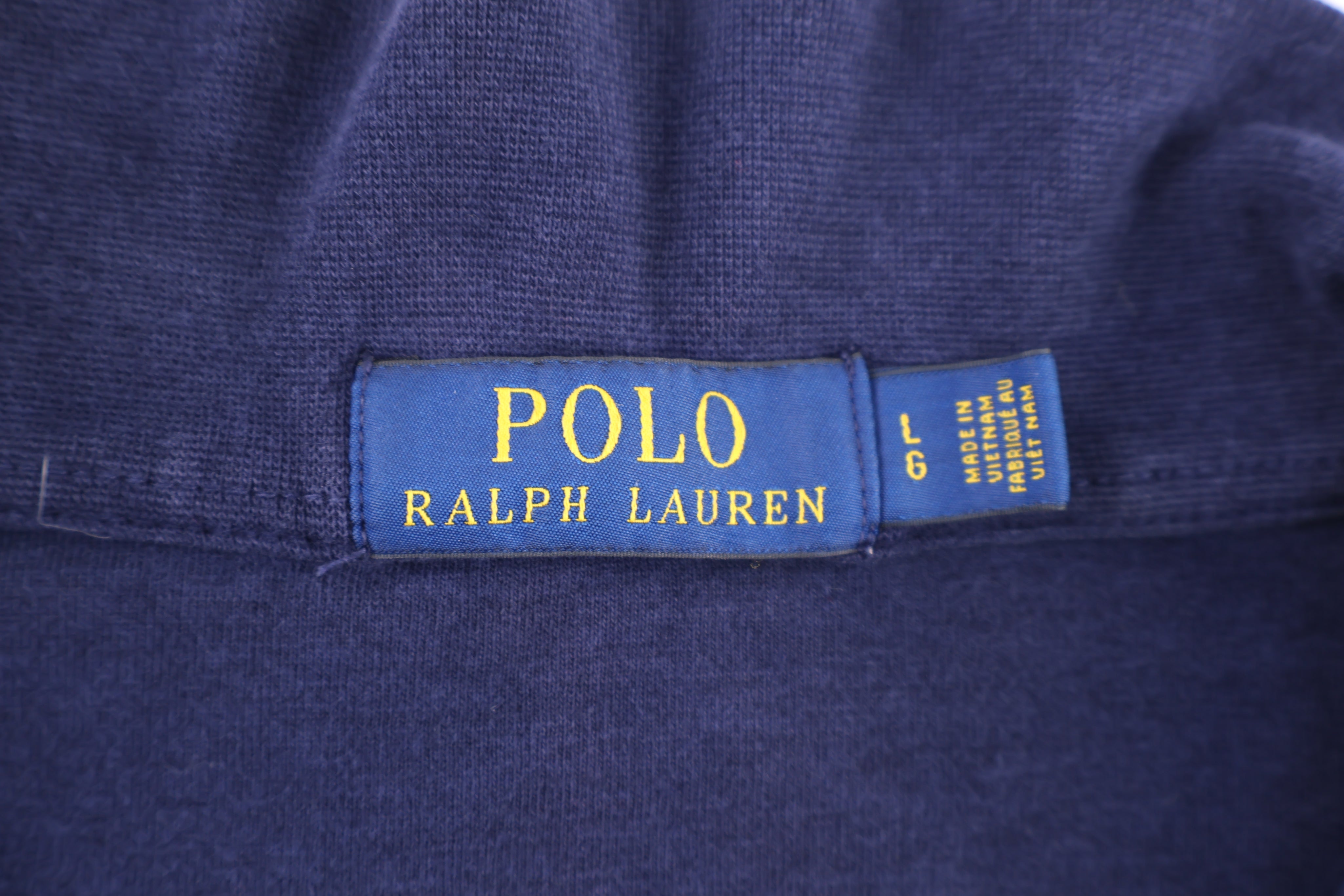 Polo Ralph Lauren Embroidered Logo Blue Quarter Zip Sweater - Sweater - Thrifted Threads