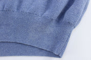 Polo Ralph Lauren Embroidered Logo Blue Quarter Zip Sweater - Sweater - Thrifted Threads