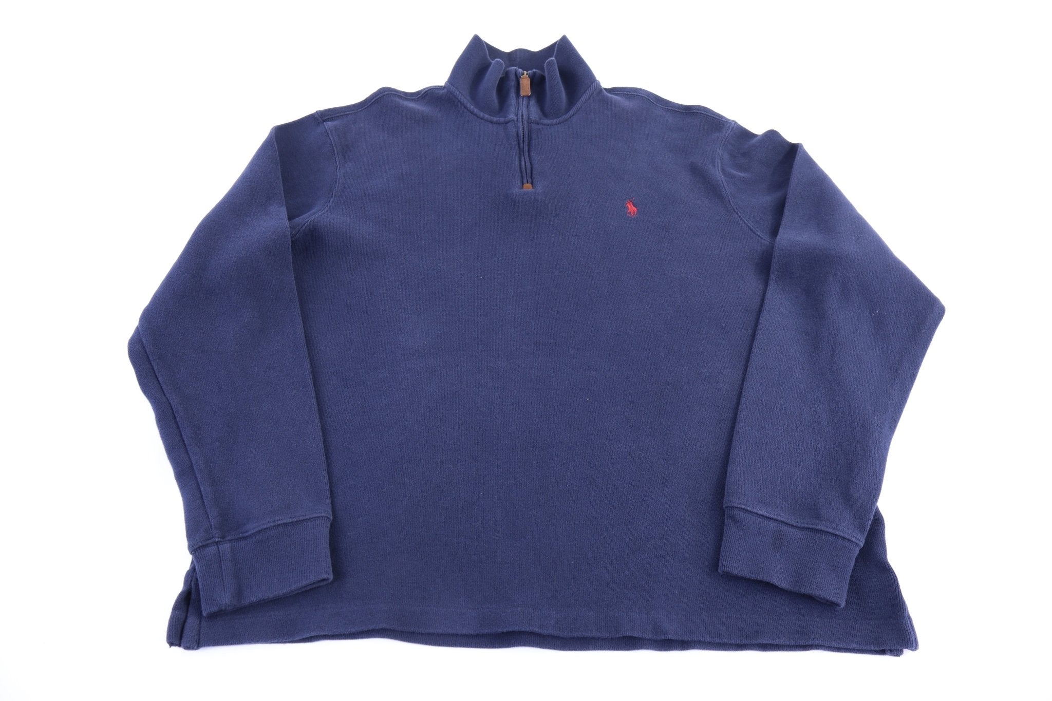 Polo Ralph Lauren Embroidered Logo Blue Quarter Zip Sweater - Sweater - Thrifted Threads