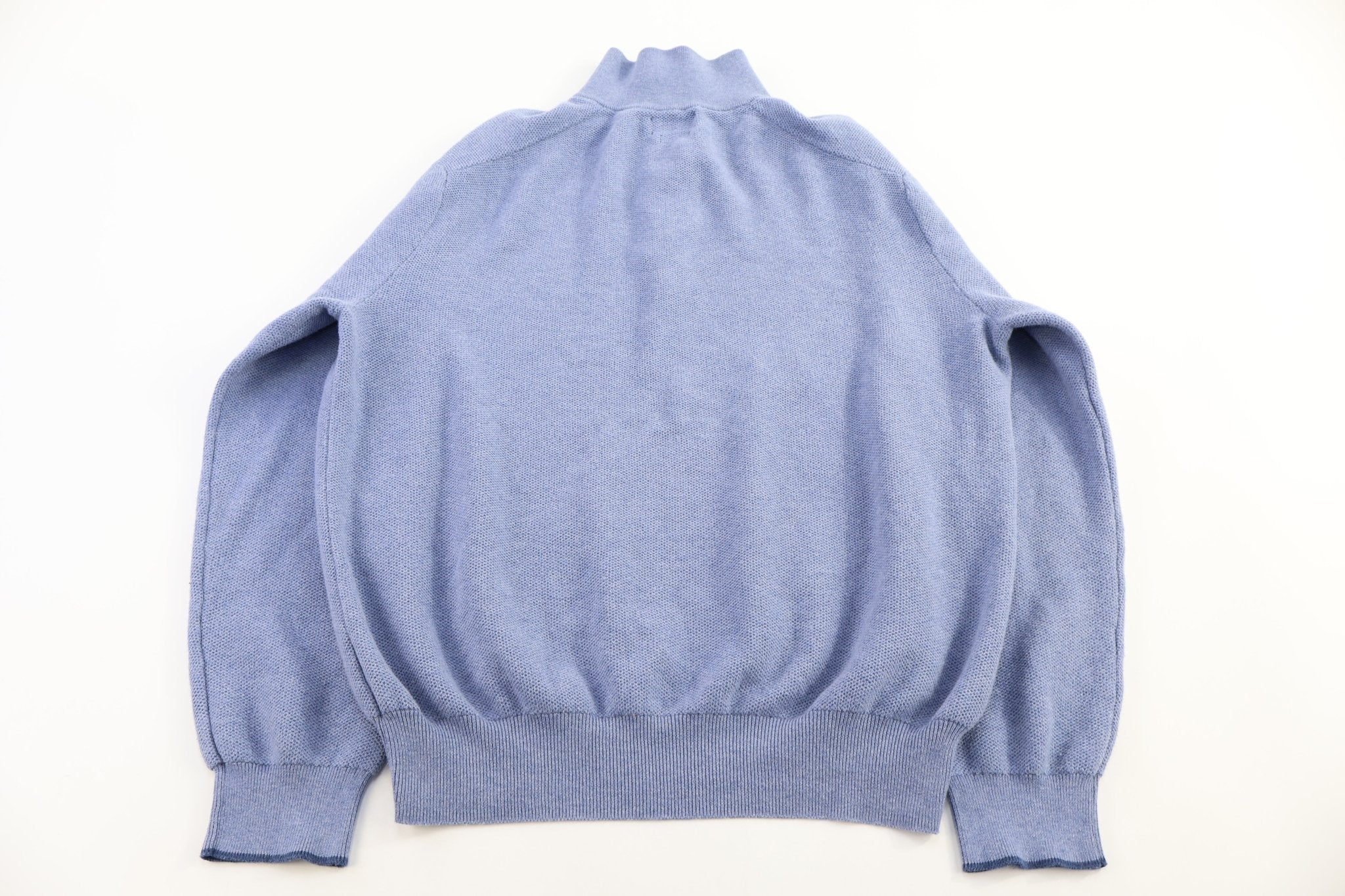 Polo Ralph Lauren Embroidered Logo Blue Quarter Zip Sweater - Sweater - Thrifted Threads