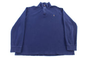 Polo Ralph Lauren Embroidered Logo Blue quarter Zip Sweater - Sweater - Thrifted Threads