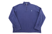 Polo Ralph Lauren Embroidered Logo Blue Quarter Zip Sweater - Sweater - Thrifted Threads