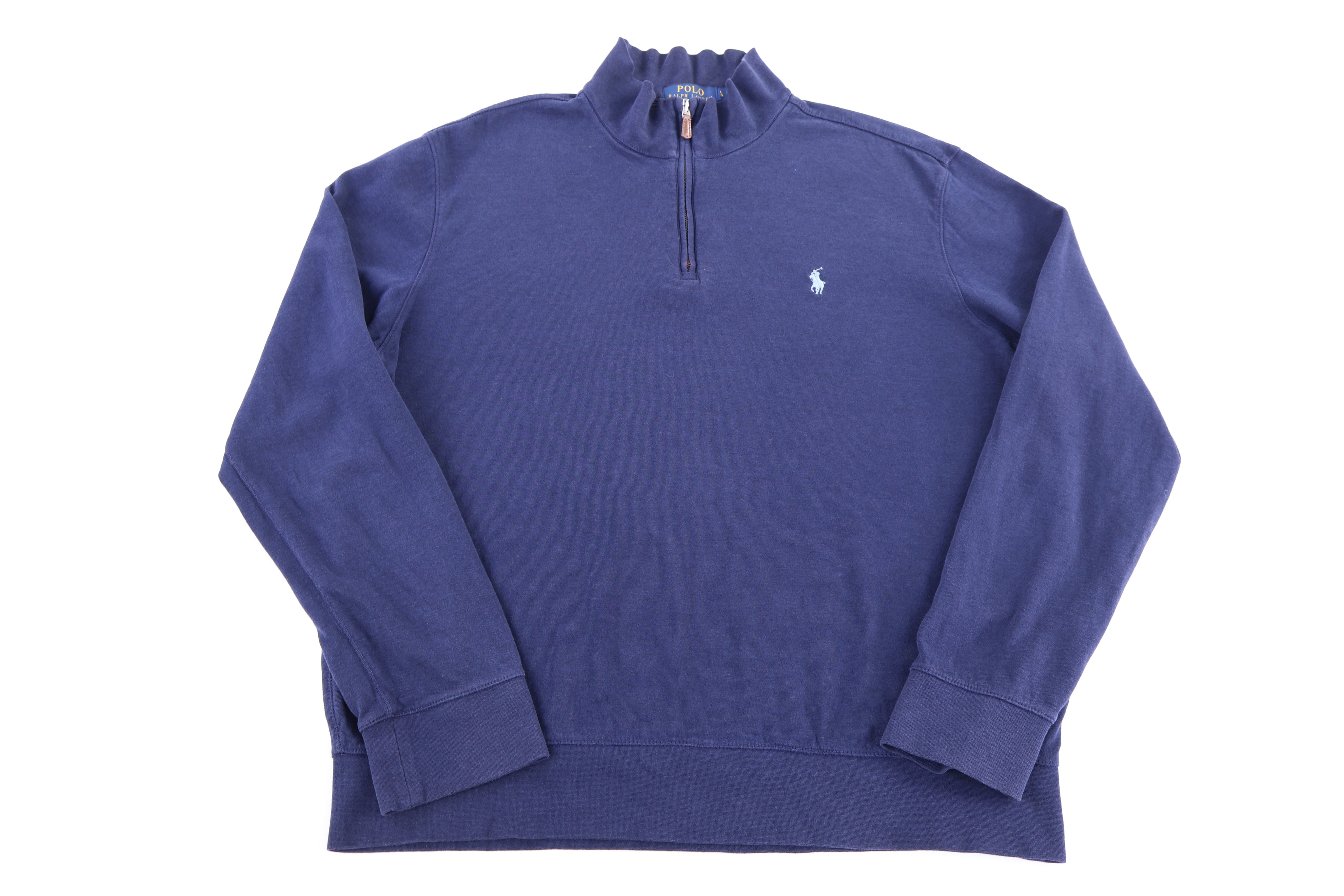 Polo Ralph Lauren Embroidered Logo Blue Quarter Zip Sweater - Sweater - Thrifted Threads