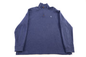 Polo Ralph Lauren Embroidered Logo Blue Quarter Zip Sweater - Sweater - Thrifted Threads