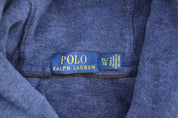Polo Ralph Lauren Embroidered Logo Blue Shawl Sweater - Sweater - Thrifted Threads