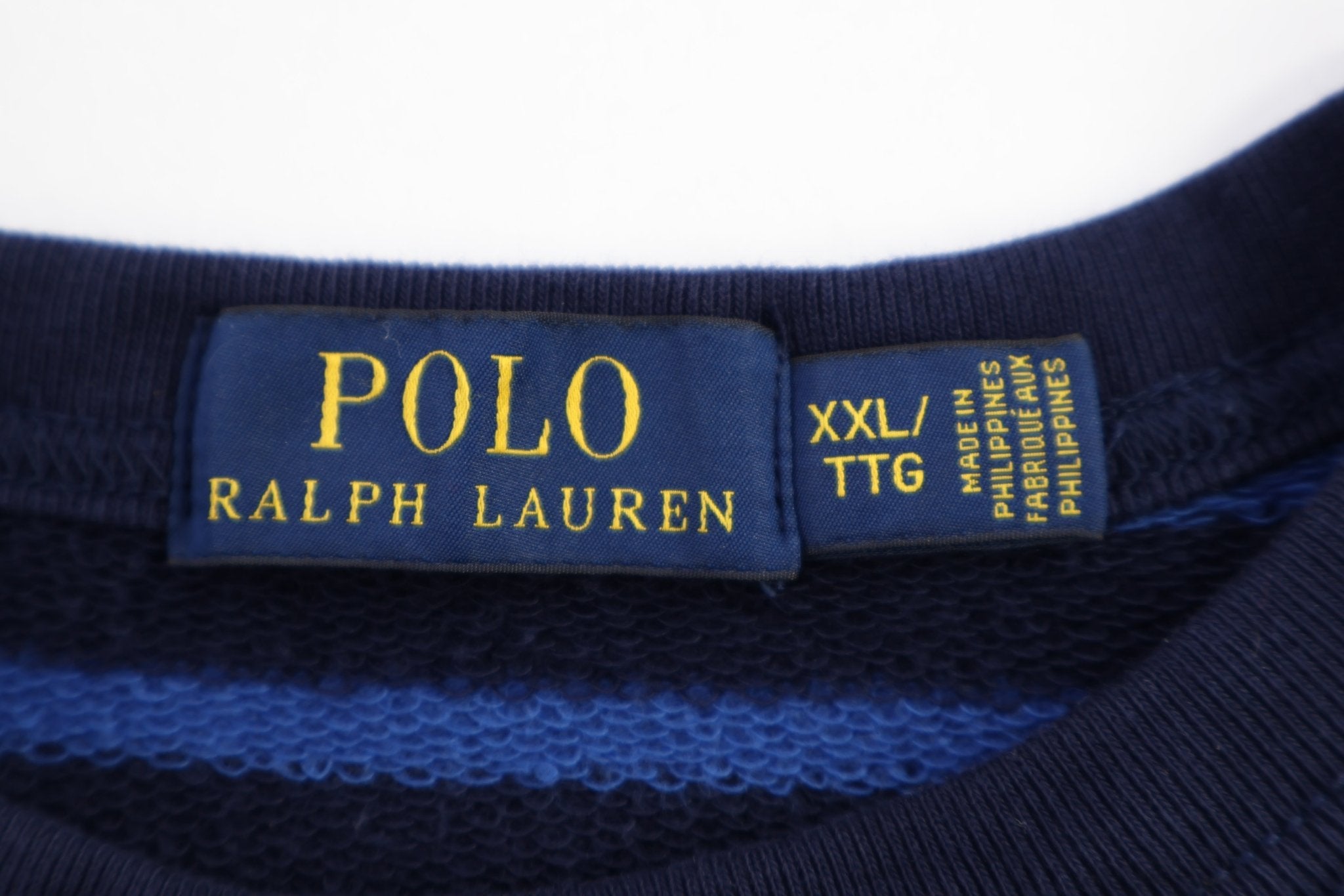 Polo Ralph Lauren Embroidered Logo Blue Striped Sweater - Sweater - Thrifted Threads