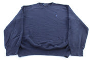 Polo Ralph Lauren Embroidered Logo Blue Sweater - ThriftedThreads.com