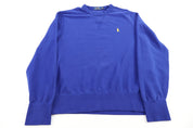 Polo Ralph Lauren Embroidered Logo Blue Sweater - Sweater - Thrifted Threads
