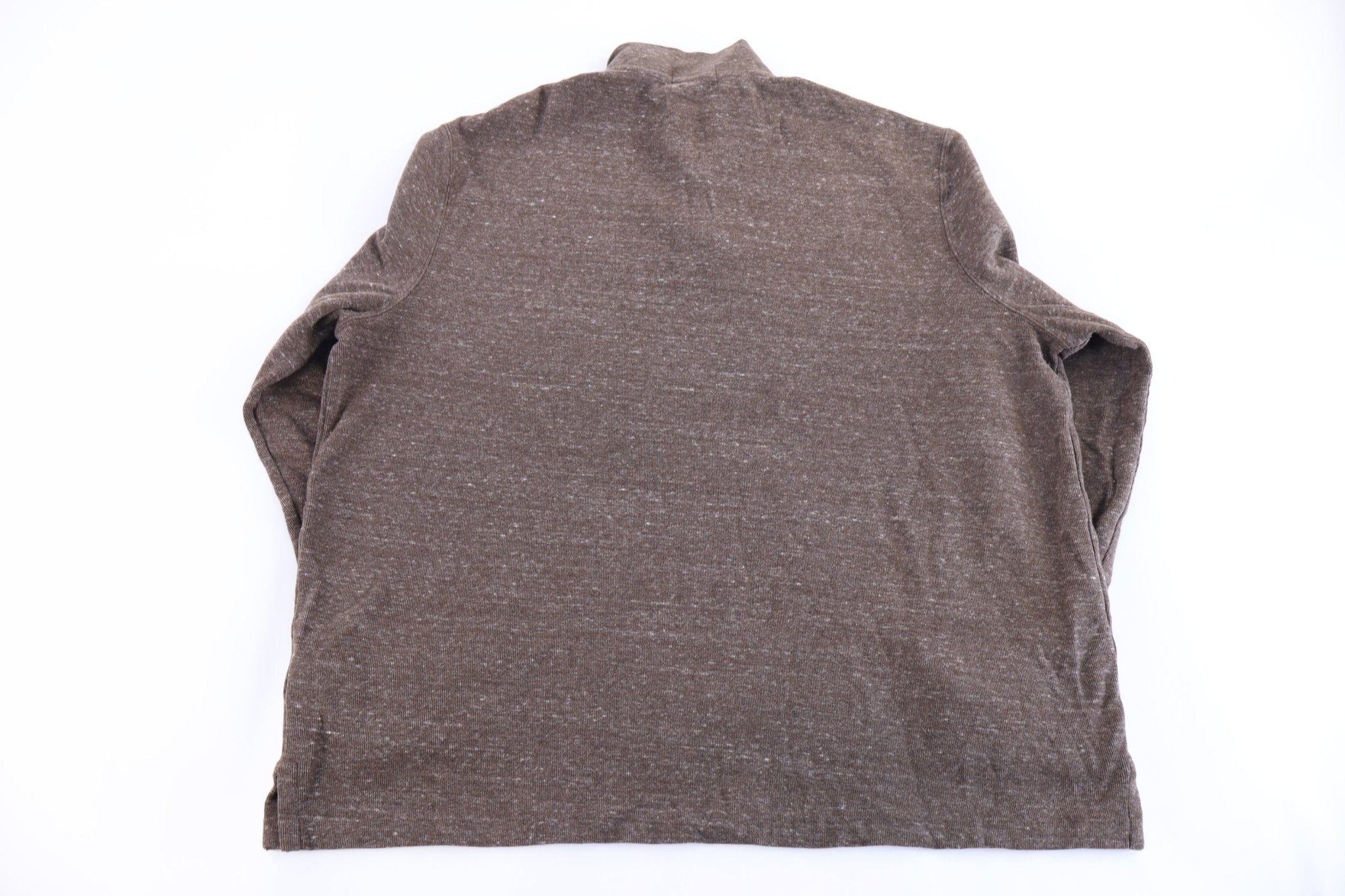 Polo Ralph Lauren Embroidered Logo Brown Quarter Zip Pullover - Sweater - Thrifted Threads