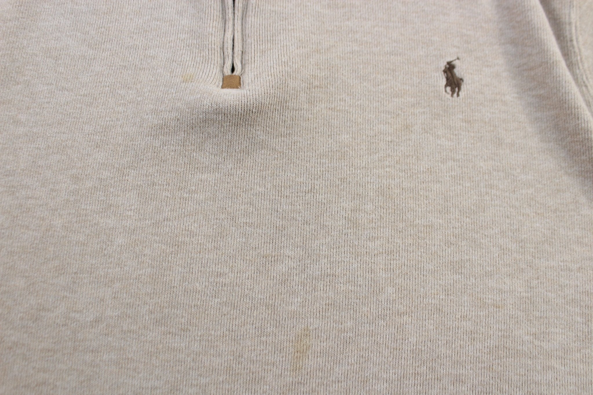 Polo Ralph Lauren Embroidered Logo Brown Quarter Zip Sweater - Sweater - Thrifted Threads