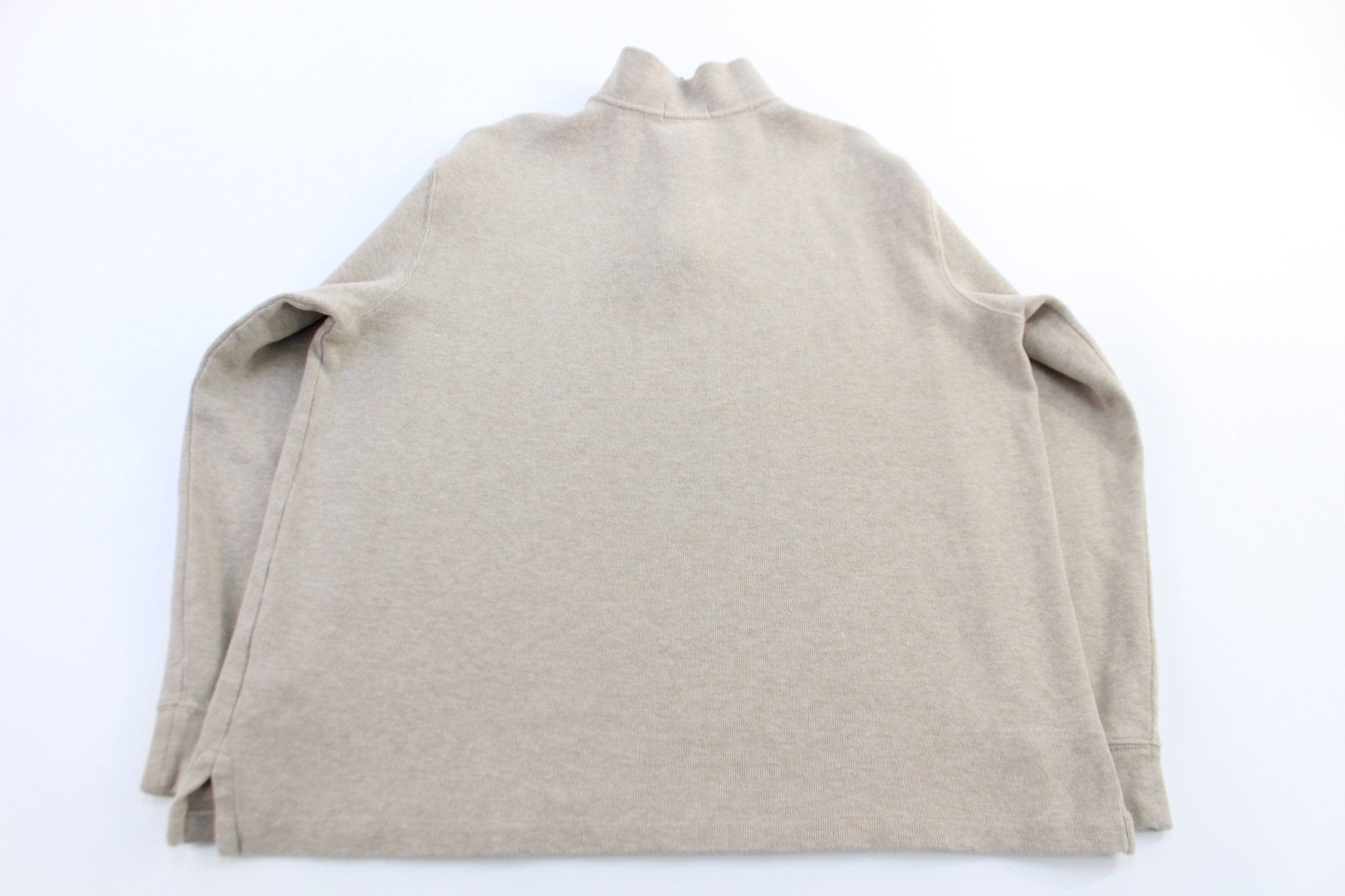 Polo Ralph Lauren Embroidered Logo Brown Quarter Zip Sweater - Sweater - Thrifted Threads