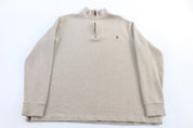 Polo Ralph Lauren Embroidered Logo Brown Quarter Zip Sweater - Sweater - Thrifted Threads