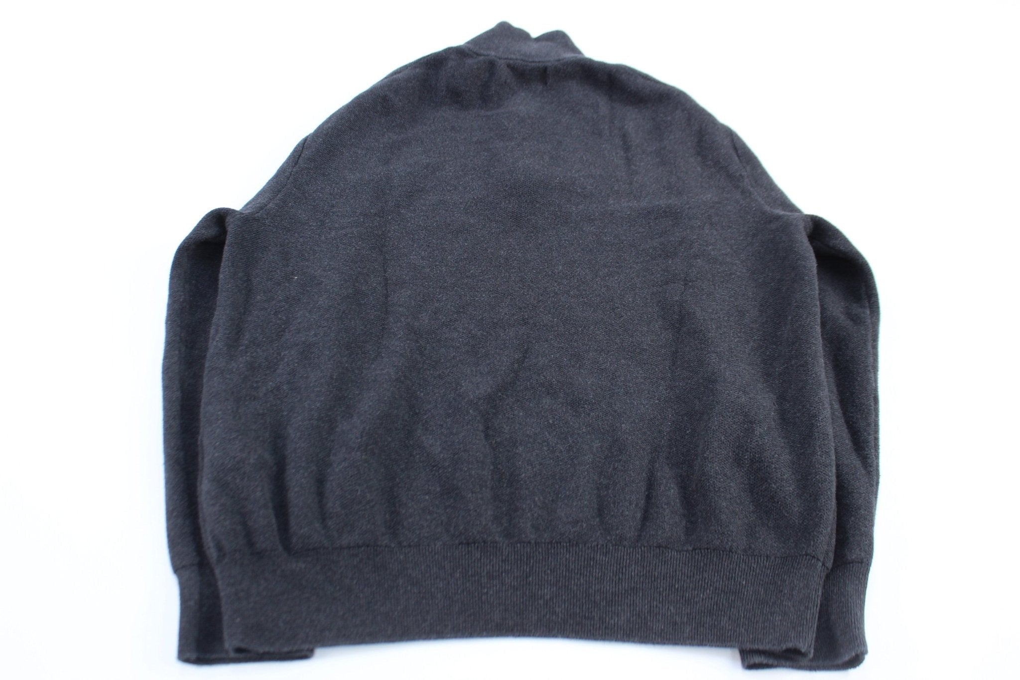Polo Ralph Lauren Embroidered Logo Dark Grey Pullover Sweater - Sweater - Thrifted Threads