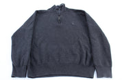 Polo Ralph Lauren Embroidered Logo Dark Grey Pullover Sweater - Sweater - Thrifted Threads