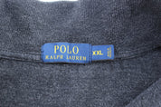 Polo Ralph Lauren Embroidered Logo Dark Grey Quarter Zip Sweater - ThriftedThreads.com