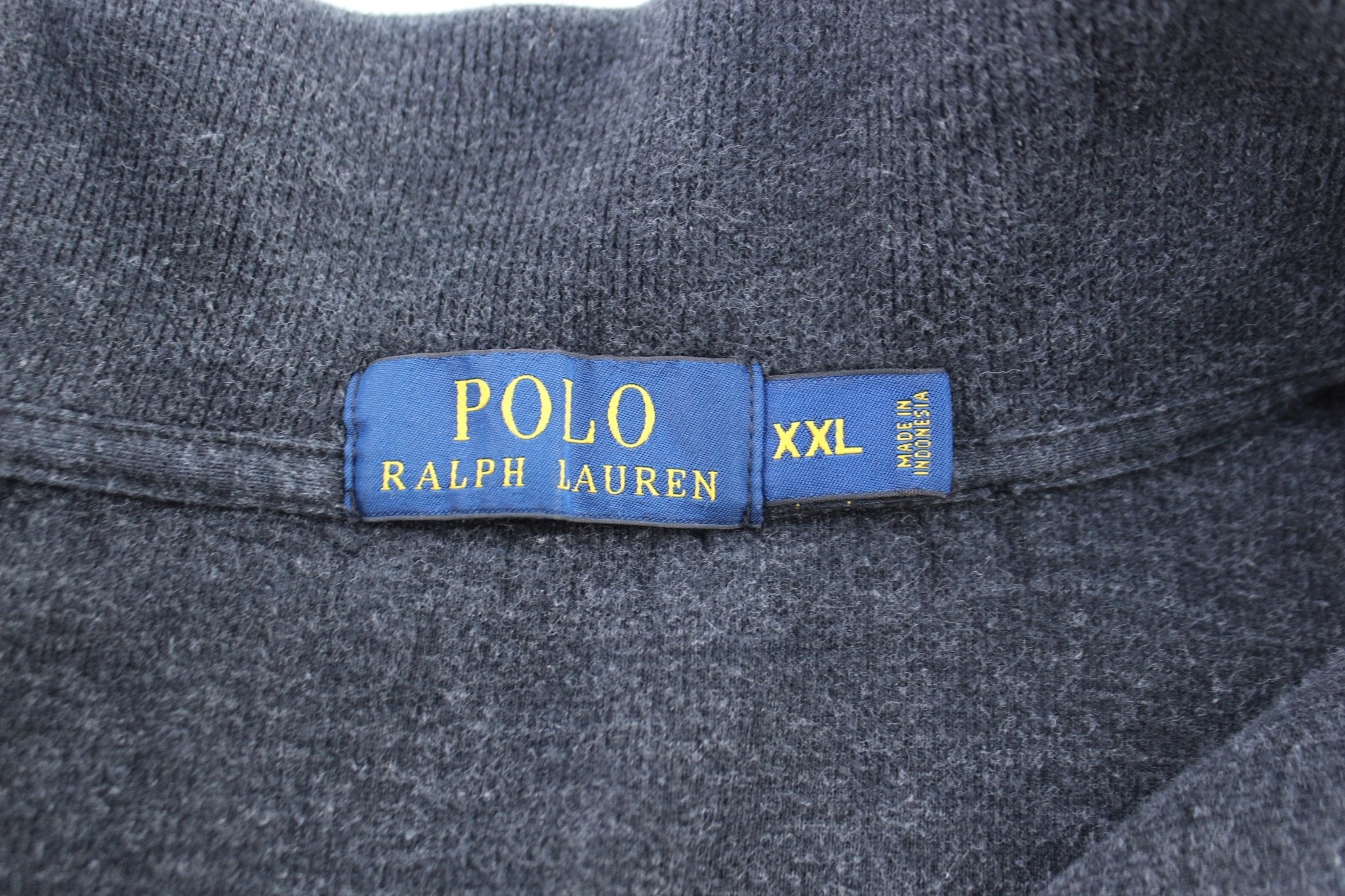 Polo Ralph Lauren Embroidered Logo Dark Grey Quarter Zip Sweater - ThriftedThreads.com