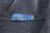 Polo Ralph Lauren Embroidered Logo Dark Grey Quarter Zip Sweater - ThriftedThreads.com