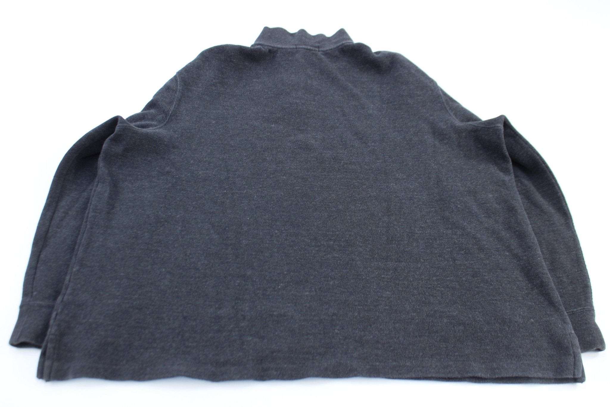 Polo Ralph Lauren Embroidered Logo Dark Grey Quarter Zip Sweater - Sweater - Thrifted Threads