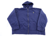 Polo Ralph Lauren Embroidered Logo Full Zip Blue Hoodie - Jacket - Thrifted Threads